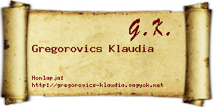 Gregorovics Klaudia névjegykártya
