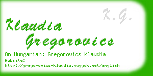klaudia gregorovics business card
